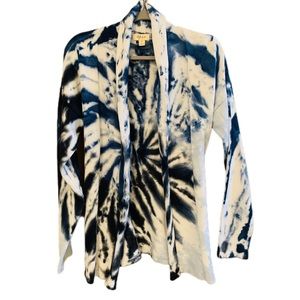 Tie dye navy blue knitted cardigan (size M)